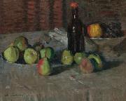 Stilleben mit Apfeln und Flasche Alexej von Jawlensky